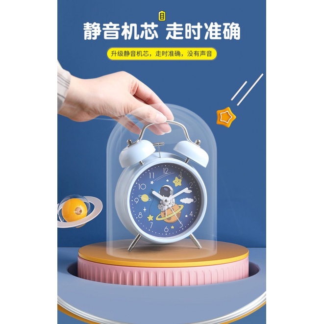 Đồng Hồ Báo Thức Để Bàn Hình Phi Hành Gia Cỡ Lớn Có Thể Sạc Lại Cho Bé đồng hồ báo thức chuông to