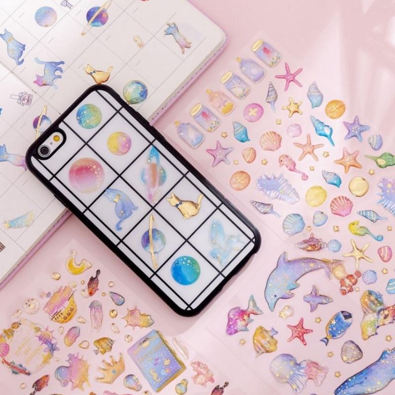 Sticker Miếng Dán Pha Lê keo dán sáng tạo trang trí nhiều hình dễ thương cute - Hally shop