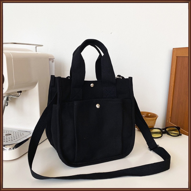 Túi Xách Canvas Cỡ Lớn Màu Sắc Đơn Giản Phong Cách Retro Cho Nữ