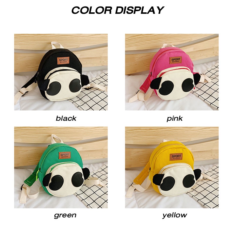 Bololo Balo Vải canvas Họa Tiết Gấu Trúc Hoạt Hình Dễ Thương Phong Cách Hàn Quốc