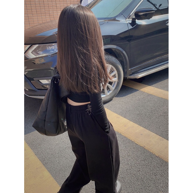 Áo Thun Croptop Tay Dài In Chữ Phong Cách Hip Hop Thời Trang Xuân Thu Cho Bé Gái