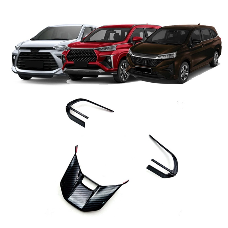 Set 3 Viền Trang Trí Vô Lăng Xe Hơi Toyota Veloz Avanza / Perodua Alza 2022 2023 Bằng Sợi Carbon