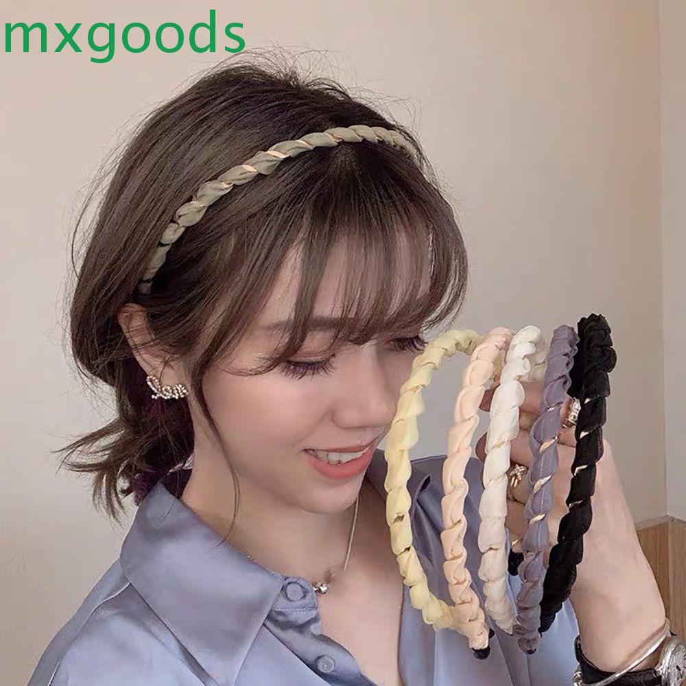 Băng Đô Cài Tóc Vải Lưới Kim Loại Mỏng Nhiều Màu Dễ Thương Cho Nữ