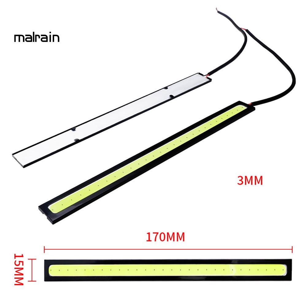 Bộ 2 Dải Đèn LED COB 17cm Chống Nước Phá Sương Mù Chạy Ban Ngày Cho Xe Hơi