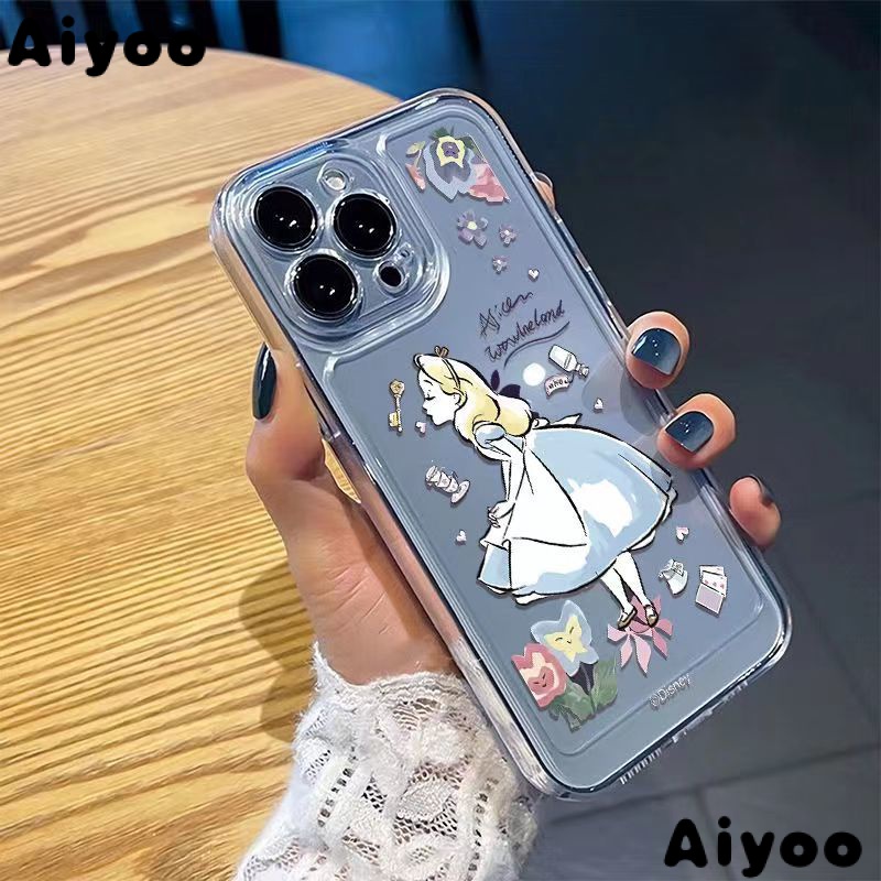 ✅Ốp Điện Thoại Mềm Màu Trong Suốt Hình Alice Cho iPhone11 14 13pro 12 x xr xsmax 7 8Plus 4Qo