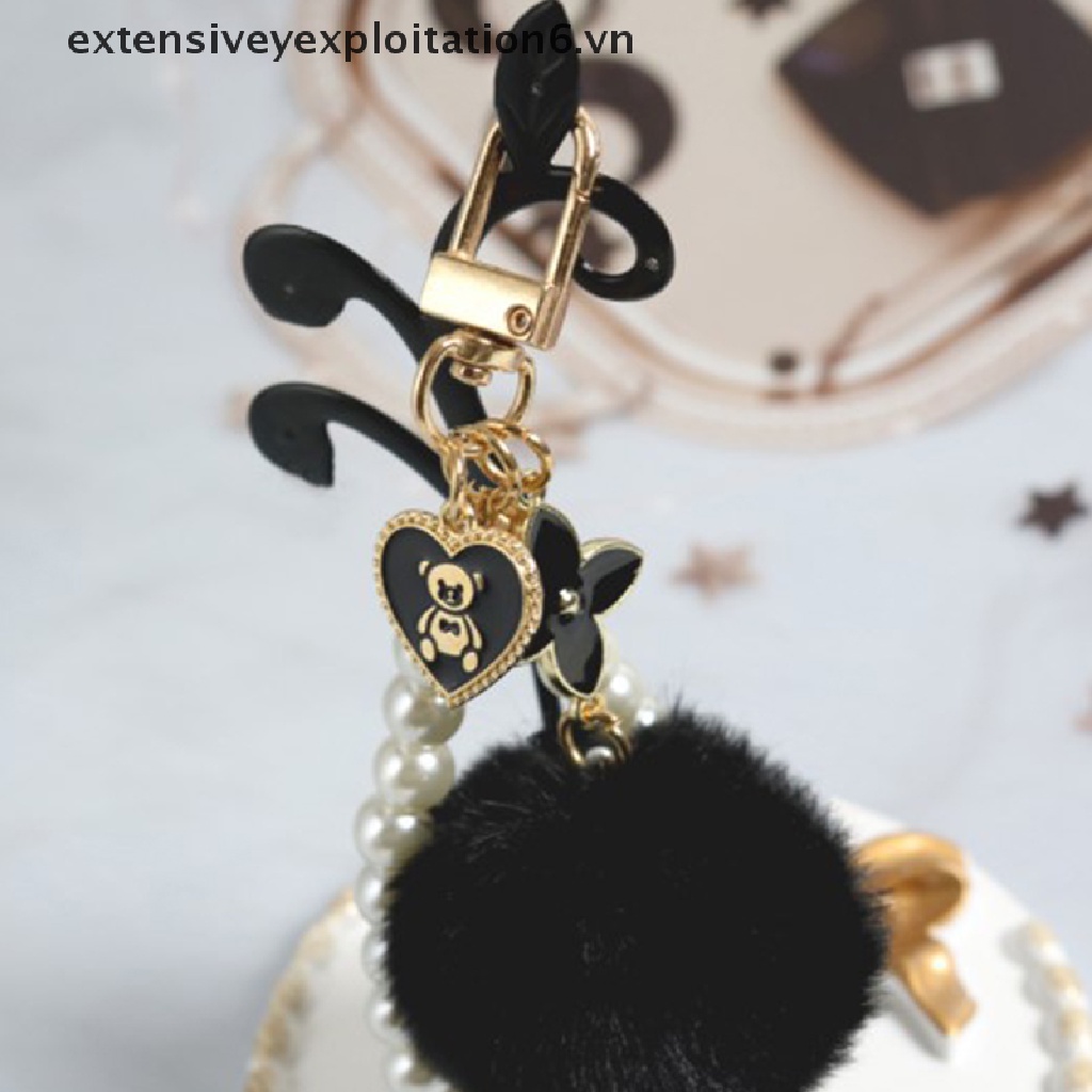 [EE] Ins Móc Khóa Hình Gấu Hồng Đen Đáng Yêu Dành Cho Nữ