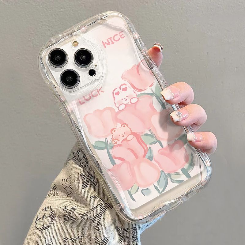 ✅Ốp Điện Thoại Mềm Trong Suốt Chống Sốc Hình Hoa Tulip Và Thỏ Cho iPhone14 / 13promax 12 / 11 7 / 8p xs TP8H