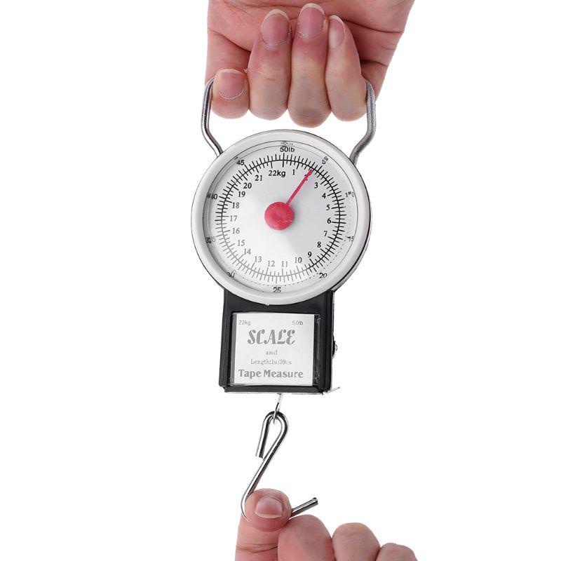 Cân Hành Lý Mini Cầm Tay Có Móc Treo 22 Kg Bảo Hành 12 Tháng, Cân Nhỏ Gọn Chính Xác Gia Rẻ Tích Hợp Thước Đo 1 Mét
