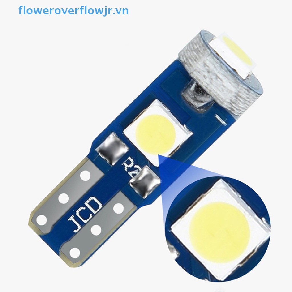 10 Bóng Đèn Led T5 W3W W1.2W 3030 Ánh Sáng Trắng Ấm Gắn Bảng Điều Khiển Xe Hơi