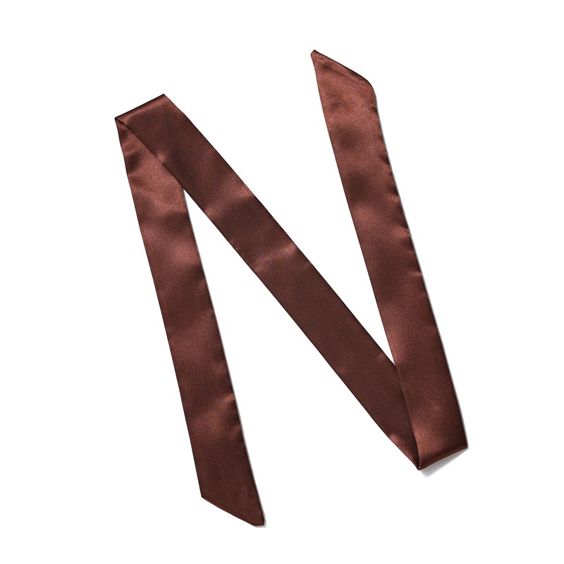 Khăn Quàng Cổ Vải Lụa Satin Màu Trơn Thắt Nơ Nhỏ Xinh Thời Trang Cho Nữ