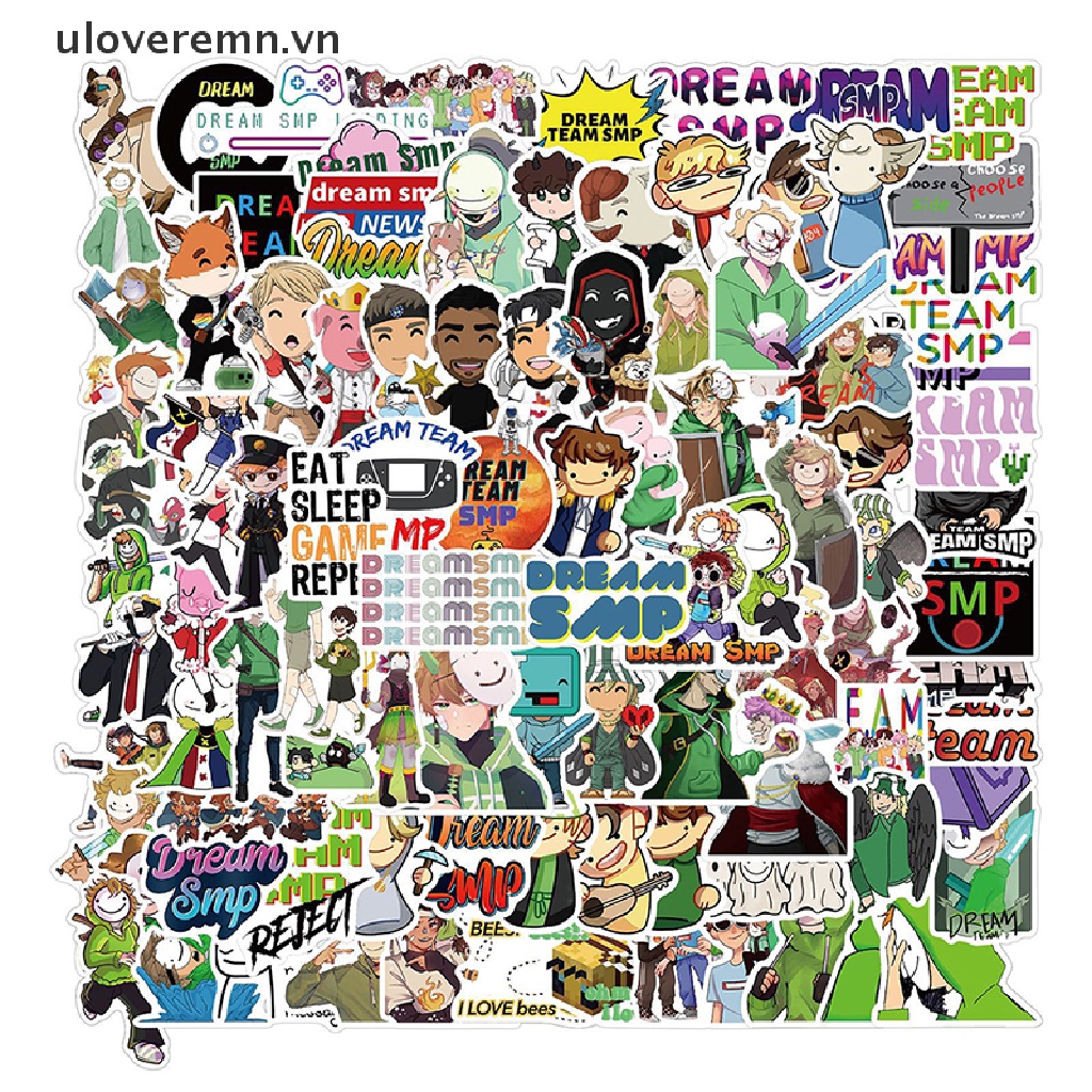 Set 100 Sticker Chữ Dream Smp Dán Trang Trí Ván Trượt Laptop Xe Máy
