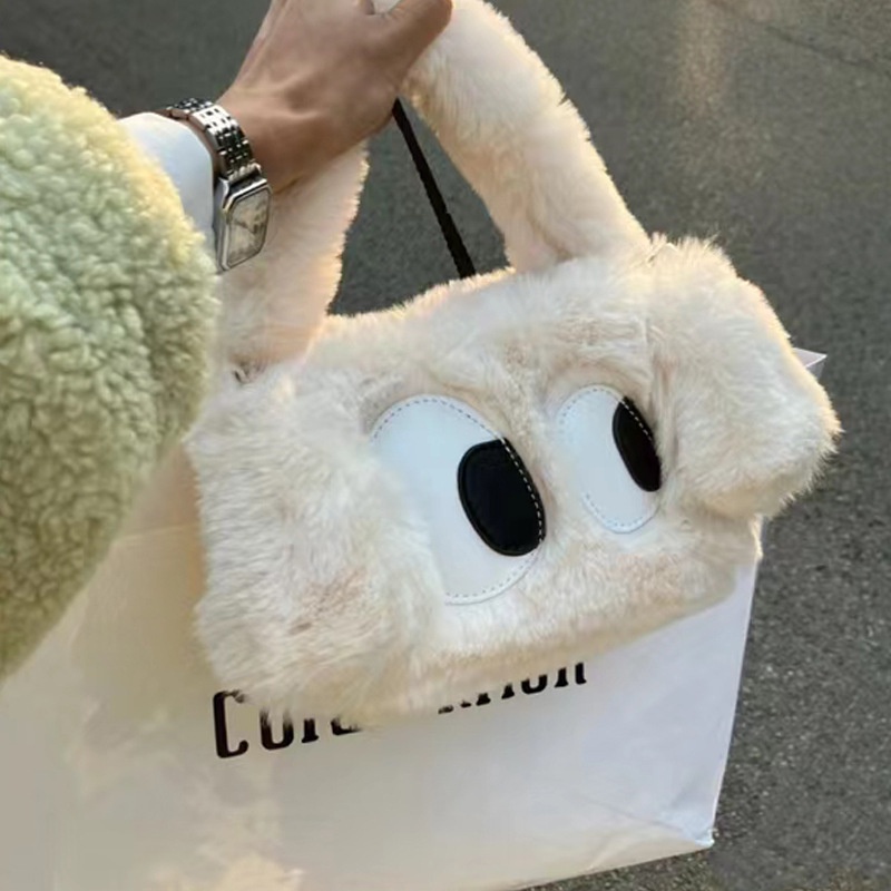 Túi Xách Lông Nhung Hình Chú Cún Mắt To Dễ Thương Xinh Xắn Thời Trang 2023 Cho Nữ