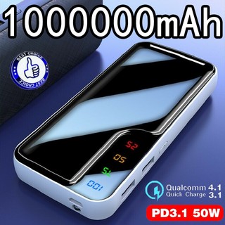 Pin Dự Phòng Powerbanks 100000Sạc Dự Phòng 50000mAh Siêu Mỏng Có Màn Hình LED Hiển Thị Kỹ Thuật Số Kèm Dây Cáp