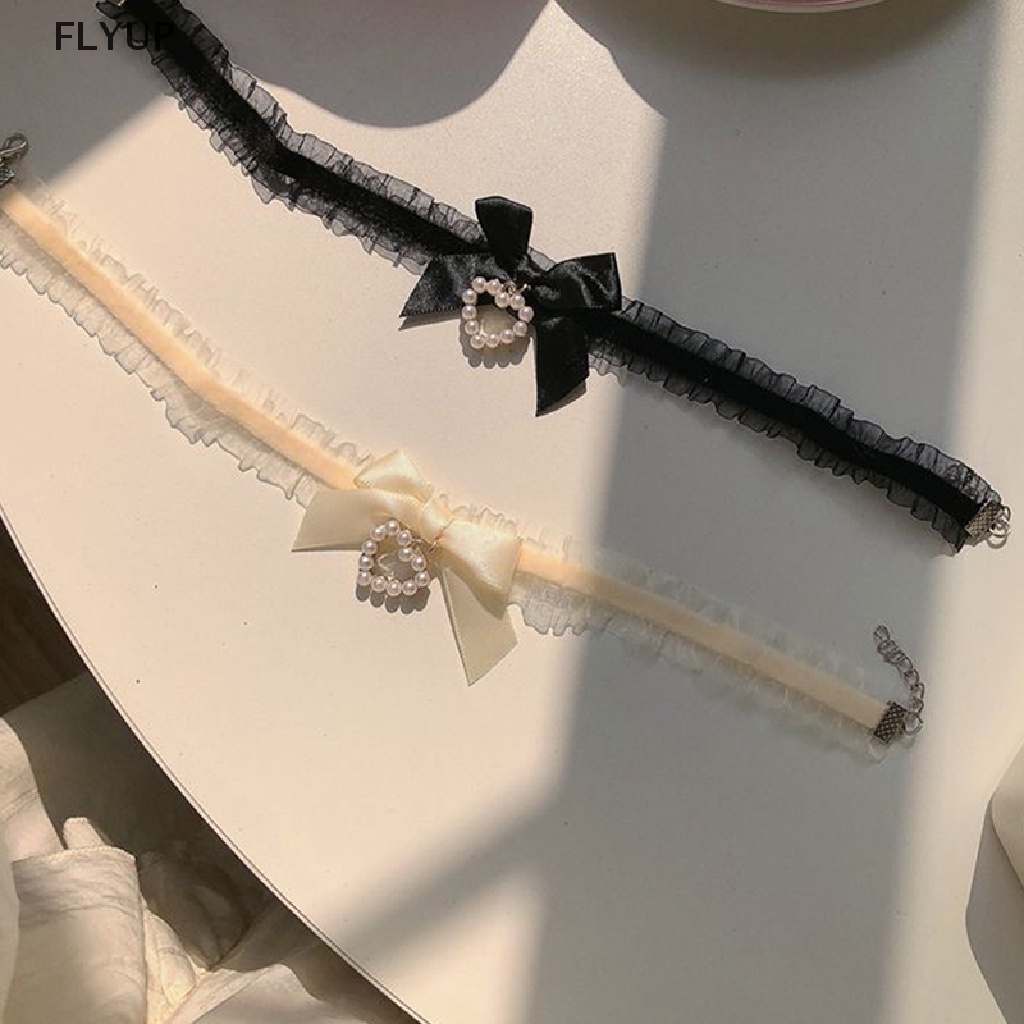 Vòng Cổ Choker Ren Thắt Nơ Trái Tim Thủ Công Phong Cách Gothic Dễ Thương Dành Cho Bạn Nữ VN