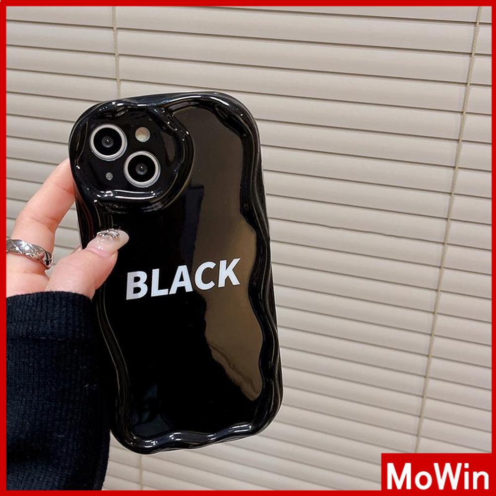 Ốp điện thoại đen 3D viền cong gợn thích hợp cho iPhone 13 Pro max 12 Pro Max 11 xr xs max 7Plus 8Plus 14 Pro Max