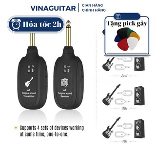 Bộ thu phát tín hiệu không dây Guitar A8 , Guitar Wireless System, Sử dụng pin không dây có thể sạc