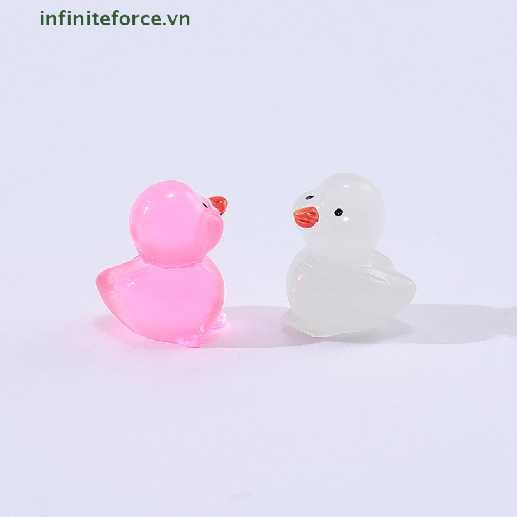 Set 1 / 10 Vịt Đồ Chơi Bằng Nhựa Phát Sáng Trong Bóng Tối Trang Trí Nhà Búp Bê / Sân Vườn DIY