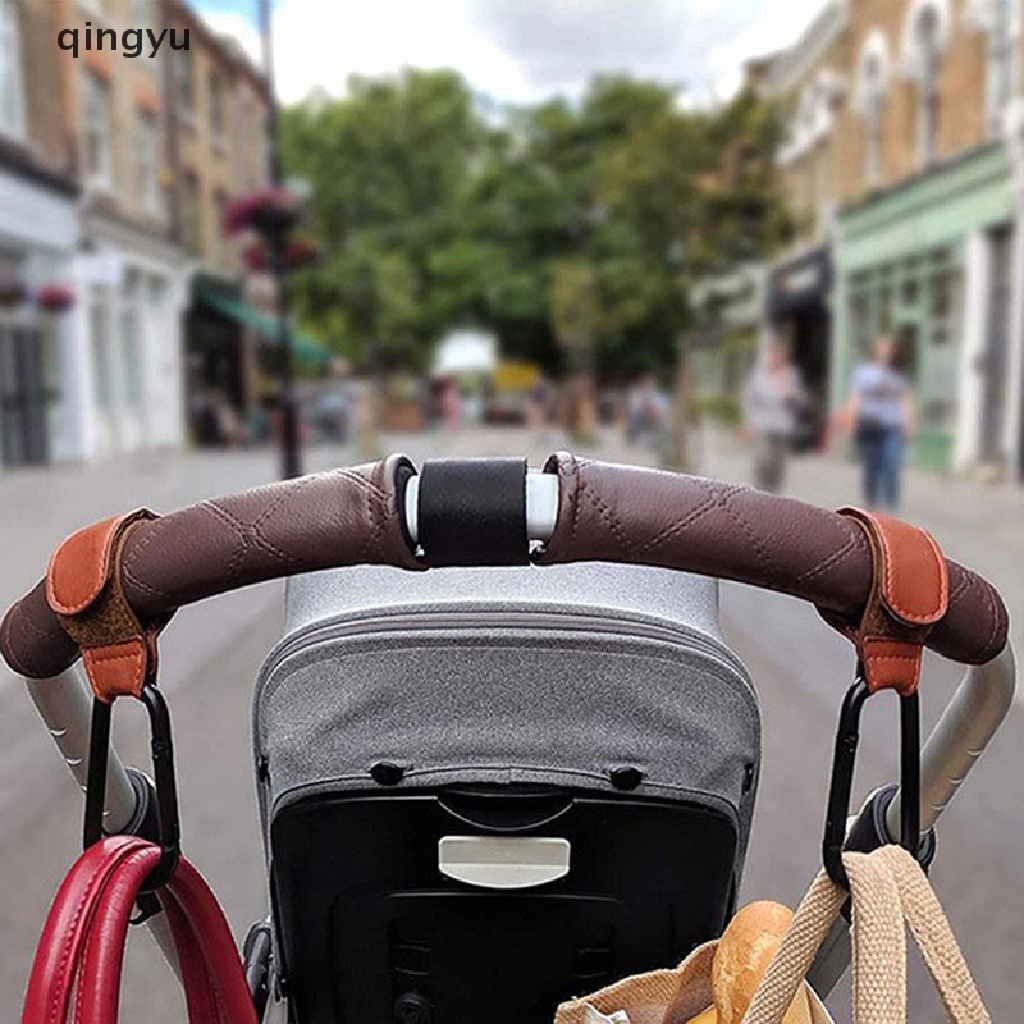 1 Móc Treo Túi Da pu Xoay 360 Độ 2 Trong 1 Đa Năng Gắn Xe Đẩy Em Bé