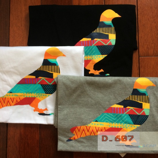 Áo Thun Ngắn Tay In Hình Chim Bồ Câu Nhiều Màu Sắc