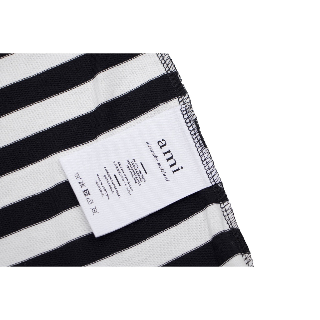 ❤❀   ❤ Áo Thun Cotton Ngắn Tay Dáng Rộng Kẻ Sọc Thêu Trái Tim Xinh Xắn Cho Cặp Đôi