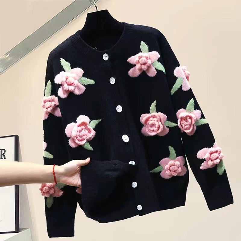 Áo Sweater Cổ Tròn Dáng Rộng In Họa Tiết Hoa Thời Trang Cho Nữ