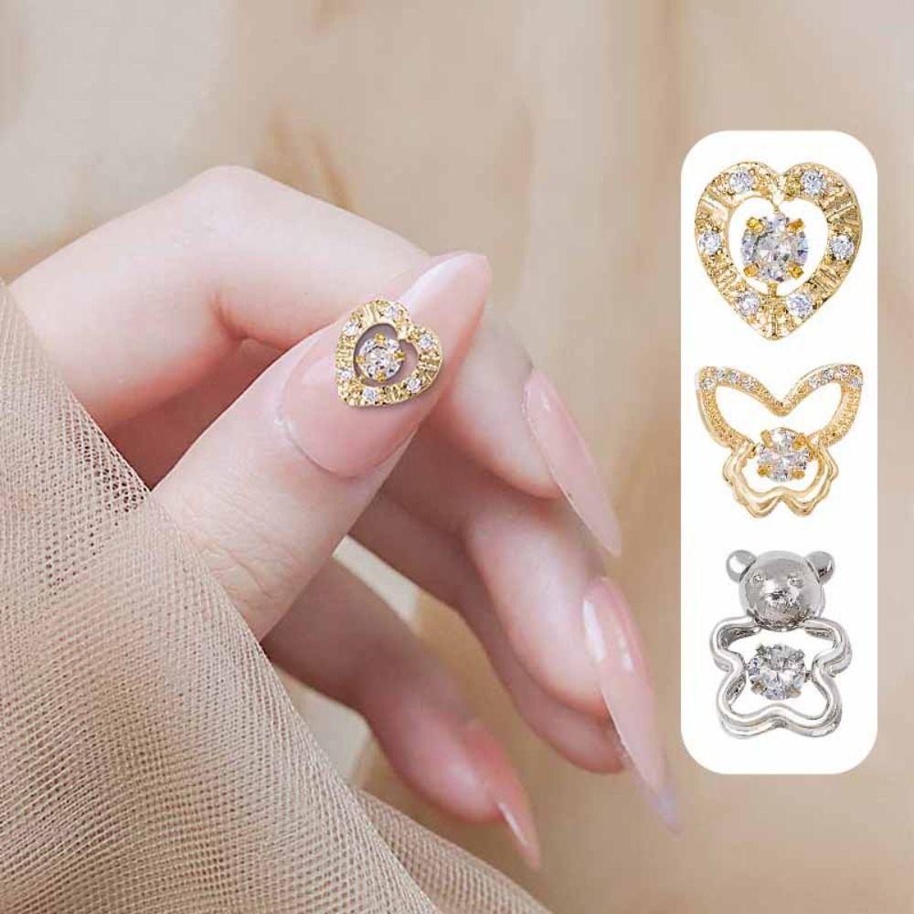 Phụ Kiện Trang Trí Móng Tay Hình Gấu Bằng Hợp Kim DIY