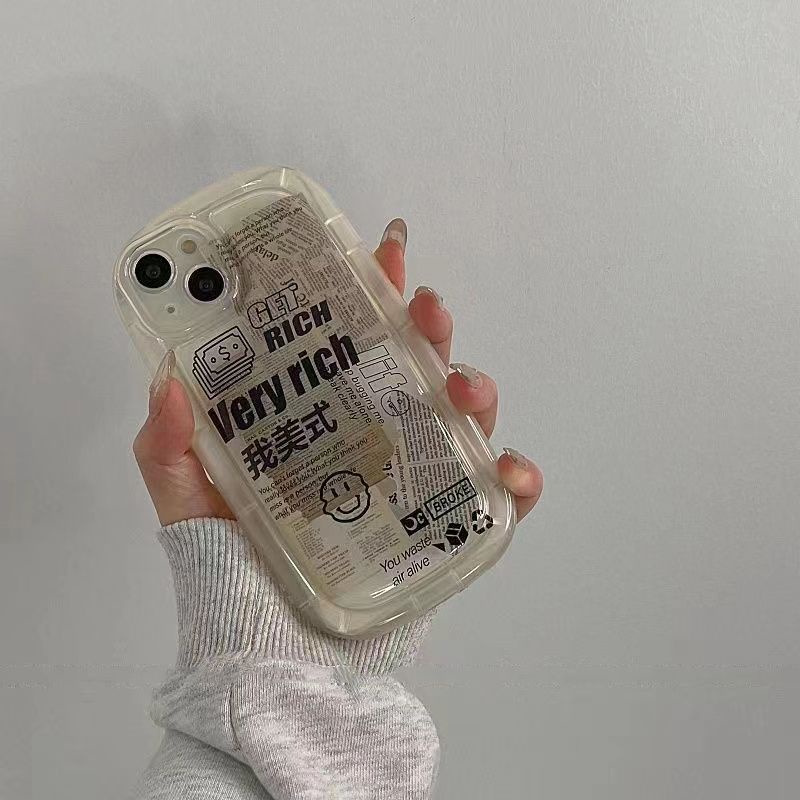 ✅Ốp Điện Thoại Mềm Họa Tiết Tờ Báo Phong Cách Retro Mỹ Bảo Vệ Toàn Diện Cho iPhone 14pro 13 12 11 xr Y4FF