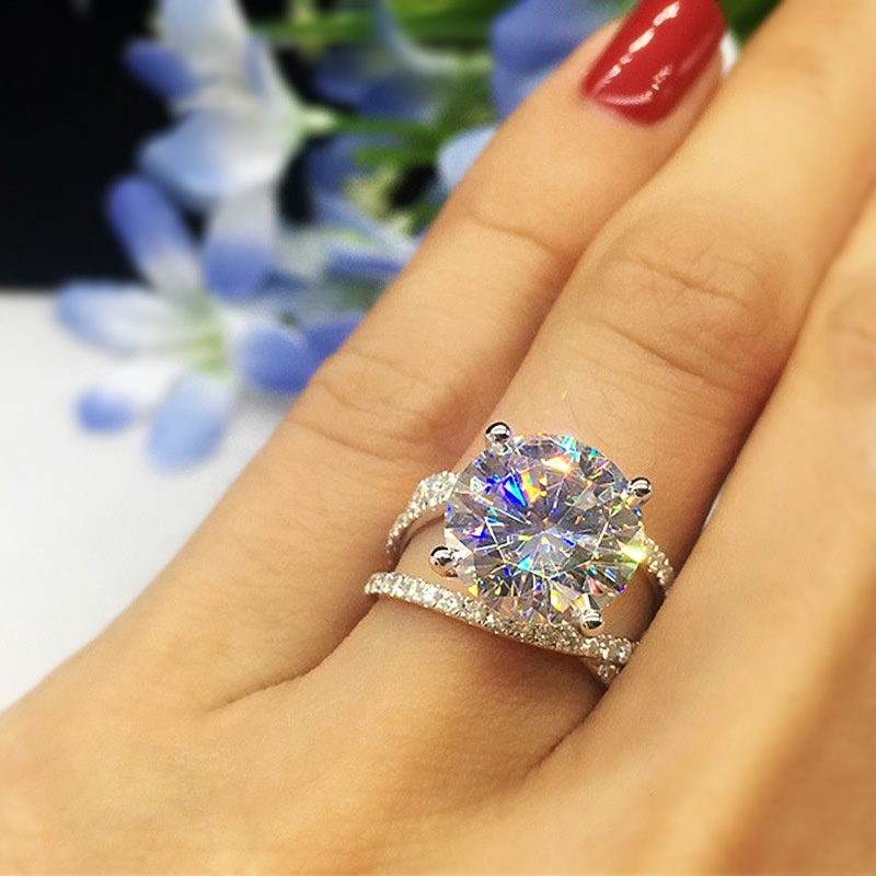 Nhẫn Đính Đá Zircon Phong Cách Thời Trang Âu Mỹ
