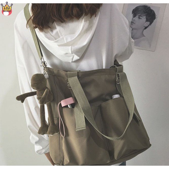 Túi Xách Đeo Vai Sức Chứa Lớn Màu Trơn Dành Cho Học Sinh ZOEJP5