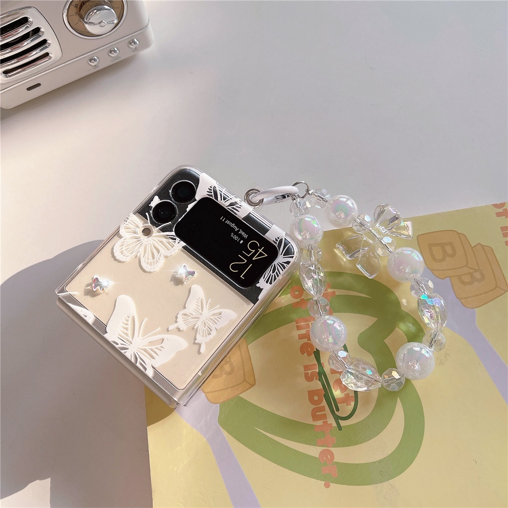 Ốp điện thoại đính hạt nơ chất lượng cho Samsung Galaxy Z Flip 3 4 5G Z Flip3 Zflip3 Zflip4