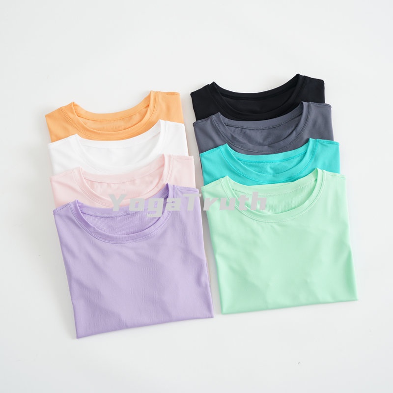 Áo Thun Tay Ngắn Dáng Rộng Ôm Sát Tập Yoga / Chạy Bộ Dành Cho Nữ