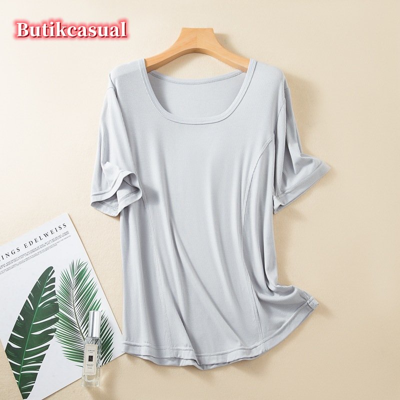 Áo Thun cotton Cổ Vuông Tay Ngắn Thời Trang Mùa Hè 2023 Cho Nữ