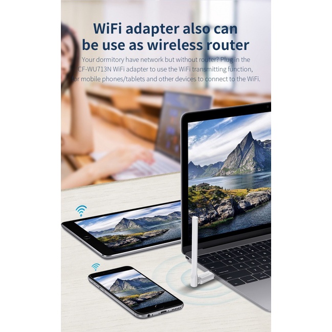 Usb Phát Wifi Không Dây MT7603 300Mbps 3dbi 802.11b / n Chất Lượng Cao