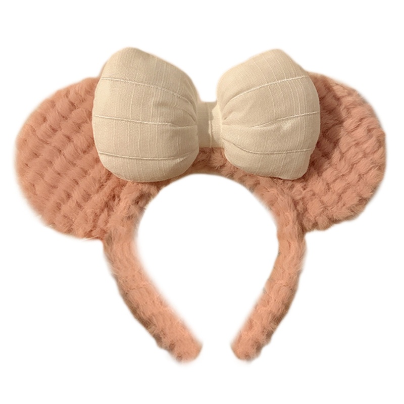 Flgo Băng Đô Cài Tóc Rửa Mặt / Trang Điểm Hình Tai Gấu Bằng Vải Lông