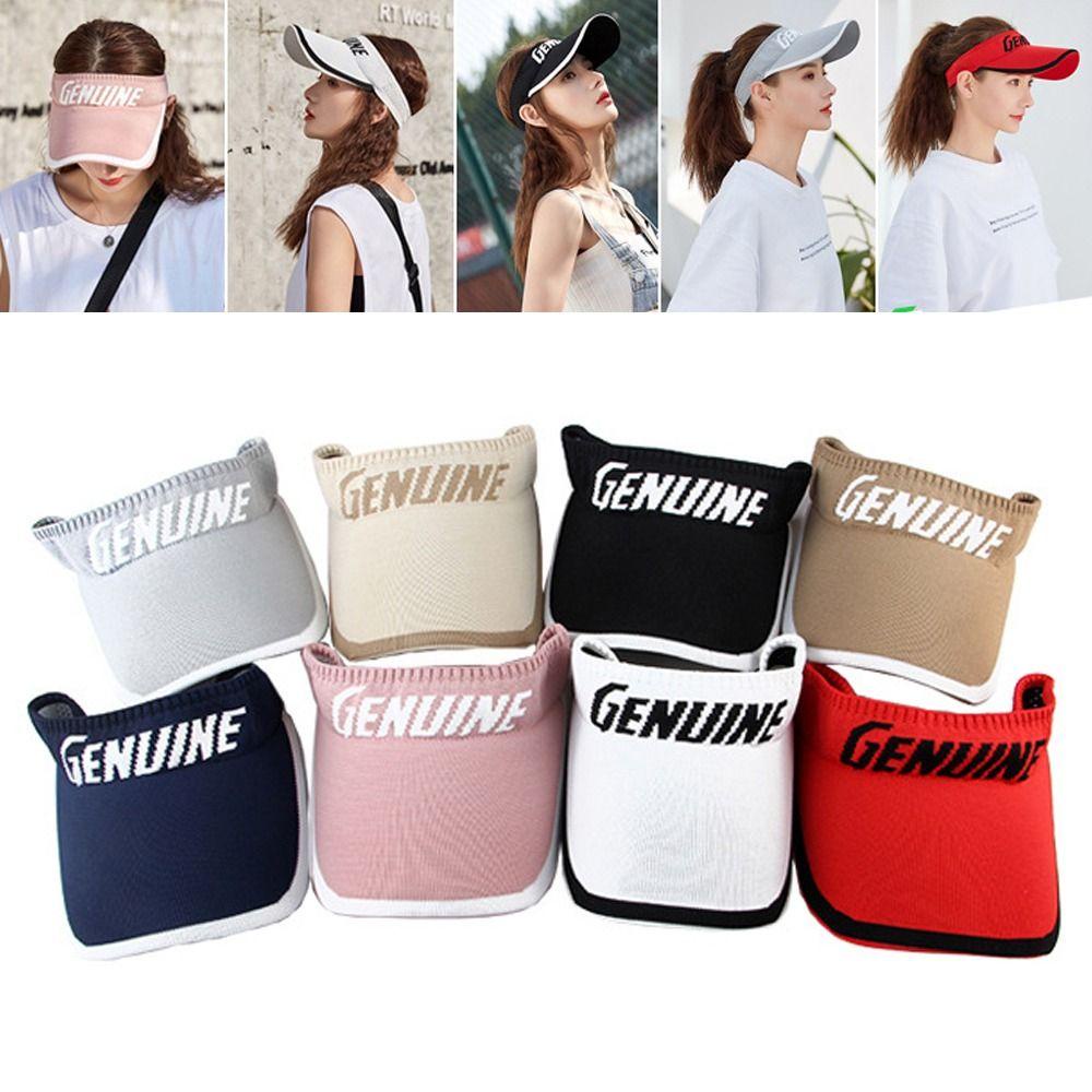 Mũ Lưỡi Trai Hở Chóp Co Giãn Chống Tia UV In Chữ Thời Trang Cho Nữ