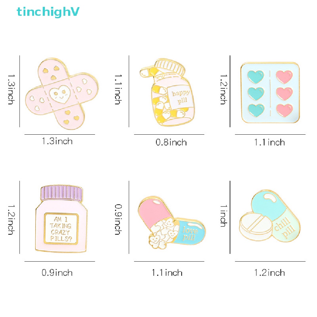 [TinchighV] Ghim Cài Áo Bằng Hợp Kim Tráng Men Hình Lọ Thuốc Hoạt Hình Màu Hồng Dễ Thương Sáng Tạo [Mới]