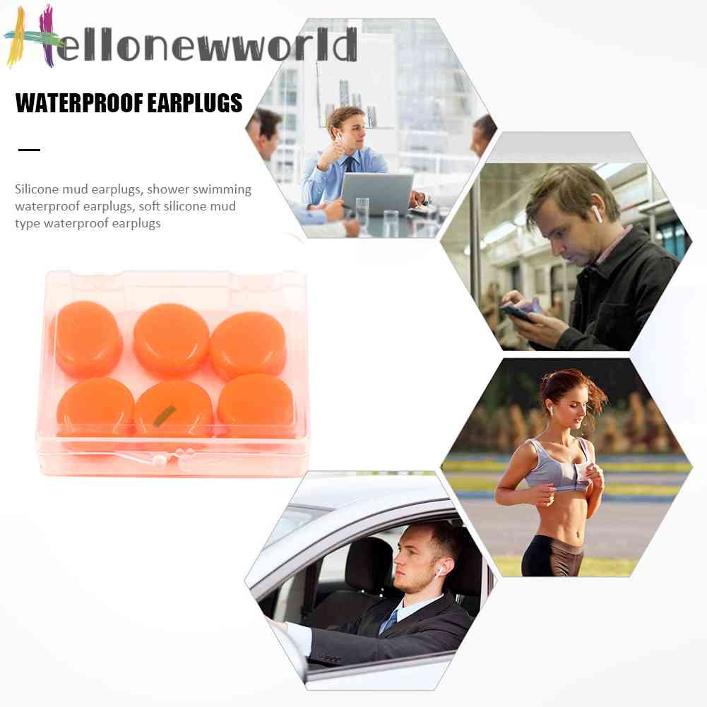 Nút Bịt Tai Bằng Silicon Mềm Chống Thấm Nước Tiện Dụng Khi Đi Bơi