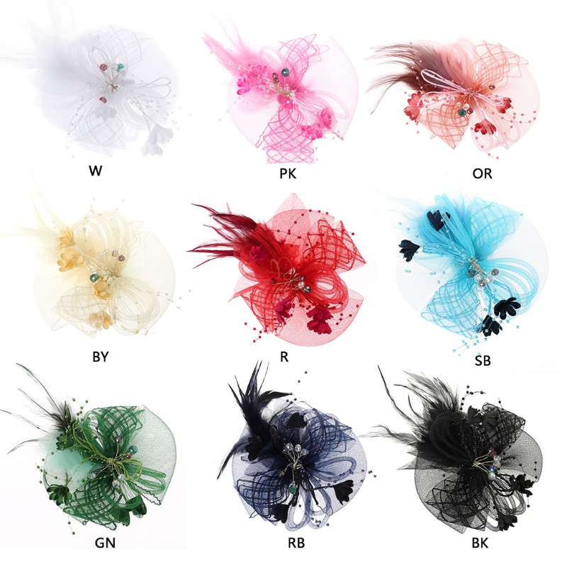 Flgo Mũ Lưới Che Mặt Đính Lông Vũ Và Hoa Ngọt Ngào Đính Kim Cương Giả Thanh Lịch Derby