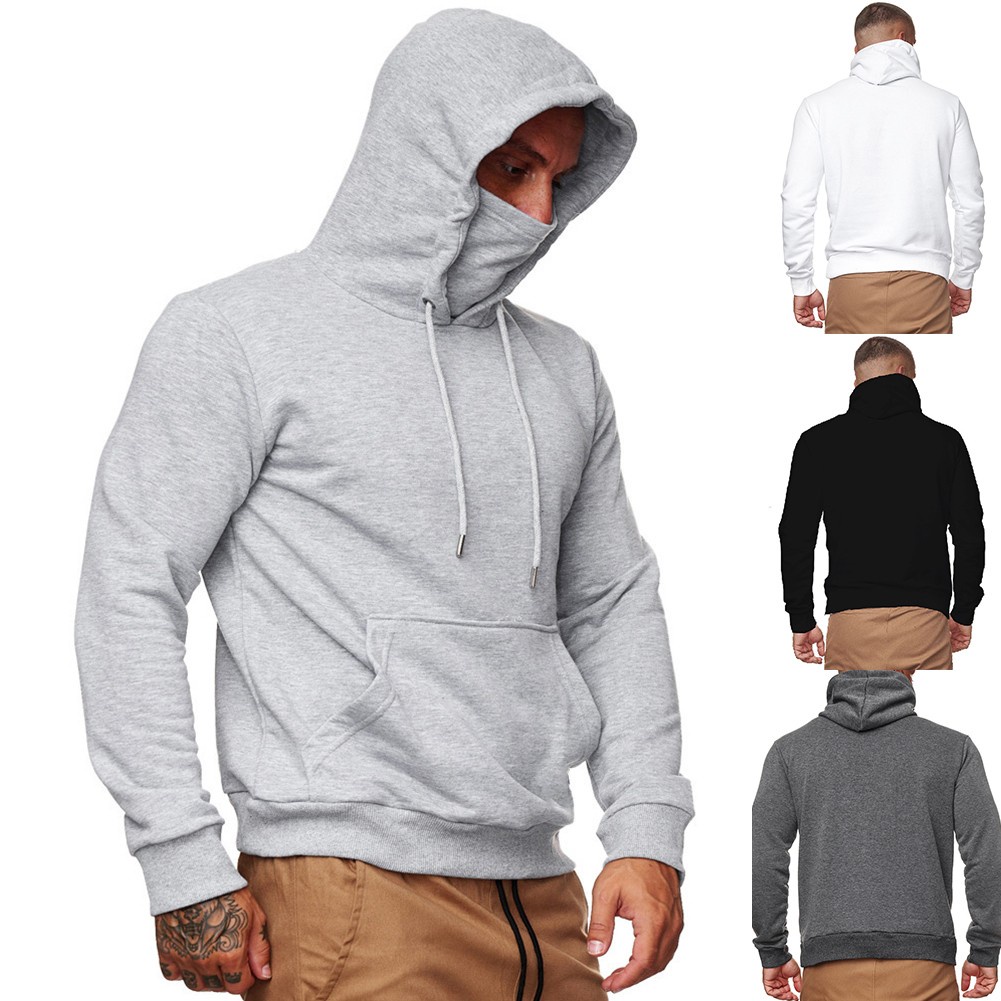 Áo Hoodie Tay Dài Có Mặt Nạ Bảo Vệ KK0411 Cho Nam