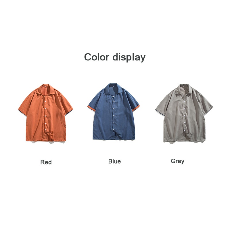 Áo Sơ Mi Tay Lửng Dáng Rộng Thời Trang Mùa Hè Giản Dị Dành Cho Nam