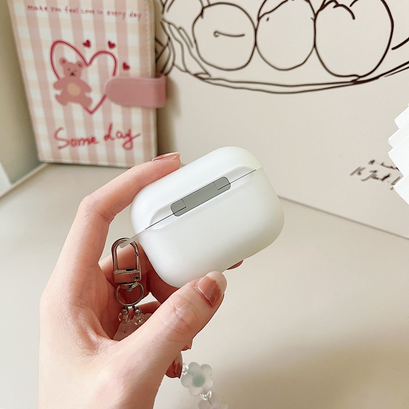 Vỏ Bảo Vệ Hộp Sạc Tai Nghe AirPods 3 / Pro 2 Bằng Silicon Hình Hoa / Mặt Cười Dễ Thương Kèm Dây Đeo Tiện