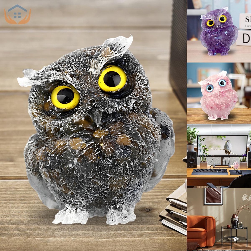 Tượng Cú Mèo Reiki Bằng Pha Lê Tự Nhiên Sáng Tạo Tkc5754