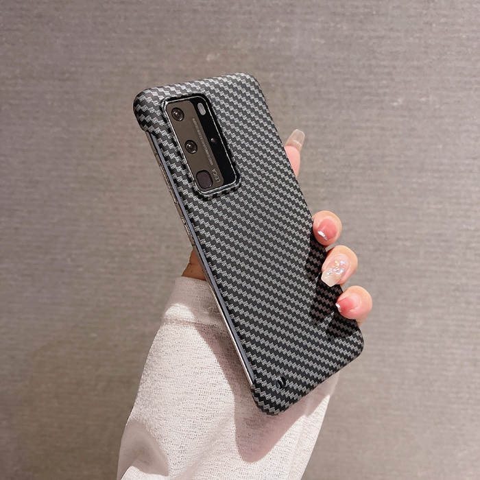 Ốp Điện Thoại Nhựa Cứng Kết Cấu Sợi Carbon Không Viền Cho Huawei Nova 10 Pro 9 P50 P40 P30 Mate 50 40 30