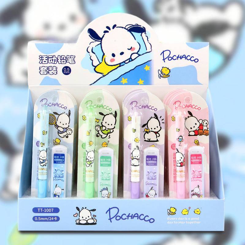 SANRIO Bộ Bút Chì Cơ Tự Động Ngòi 0.5mm In Hoạt Hình Cún Kulomi Pacha Dễ Thương Cho Học Sinh