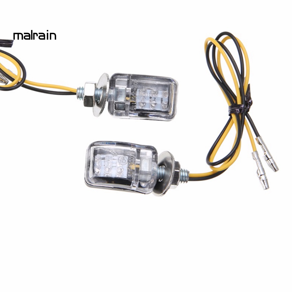 Set 2 Đèn Xi Nhan 12V 6LED Mini Ánh Sáng Hổ Phách Dành Cho Xe Mô Tô
