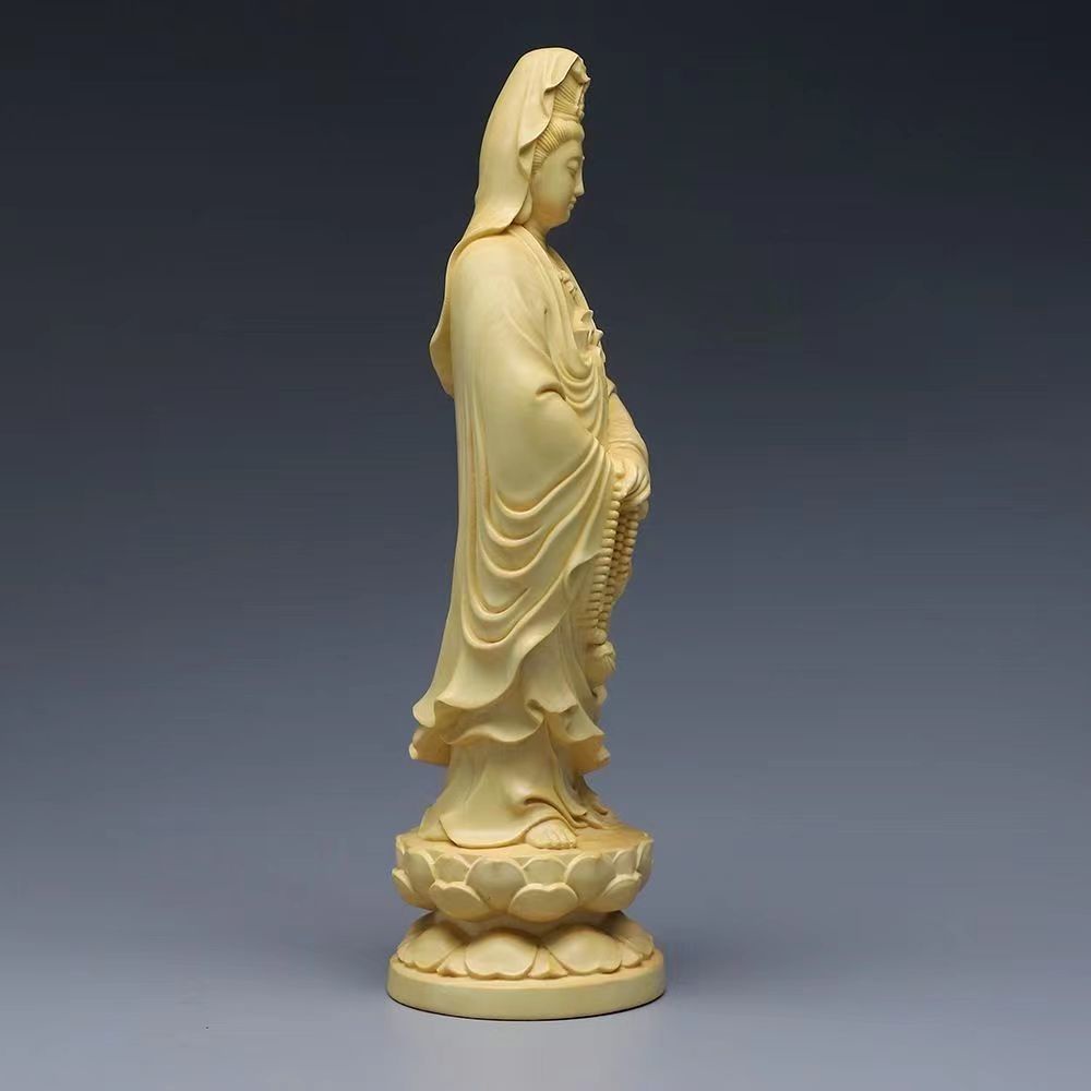 Mô Hình Tượng Phật Bằng Gỗ Rosary Guanyin Bodhisattva Guanyin Dùng Trang Trí Văn Phòng / Xe Hơi