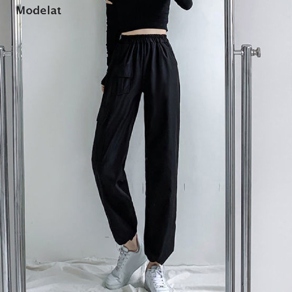 Mfc Quần Jogger Dáng Rộng Màu Trơn Eo Vừa Phối Dây Rút Thời Trang Đường Phố Cá Tính Cho Nữ