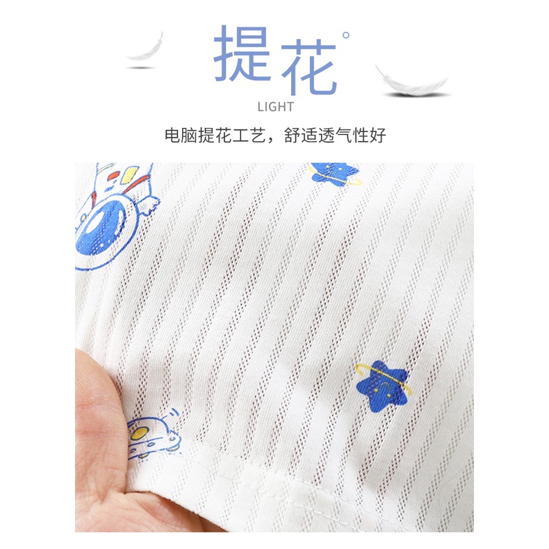 Bộ Đồ Ngủ Chất Cotton Mỏng Nhẹ In Họa Tiết Hoạt Hình Dễ Thương Thời Trang Mùa Hè Cho Bé