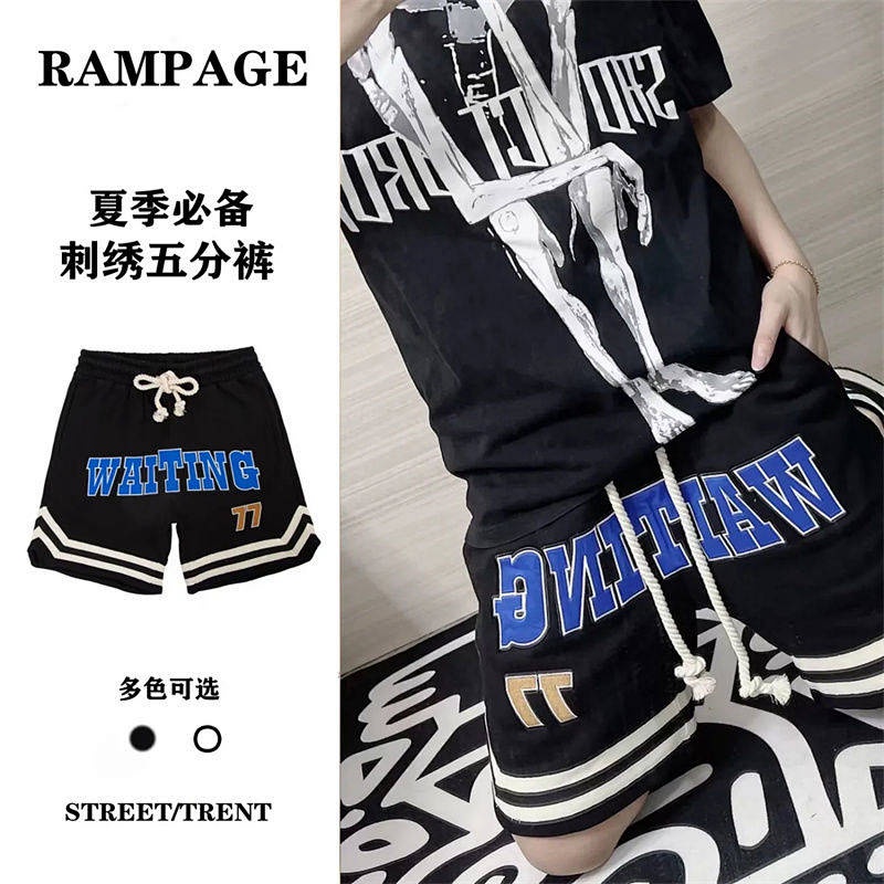 Quần short bóng rổ Hiphop thêu chữ Mỹ cho nữ sinh mặc mùa hè