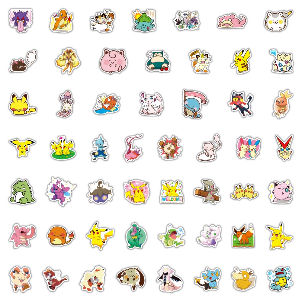 Nhãn Dán Pokemon Pokémon Chống Nước Trang Trí Vali Laptop Xe Máy